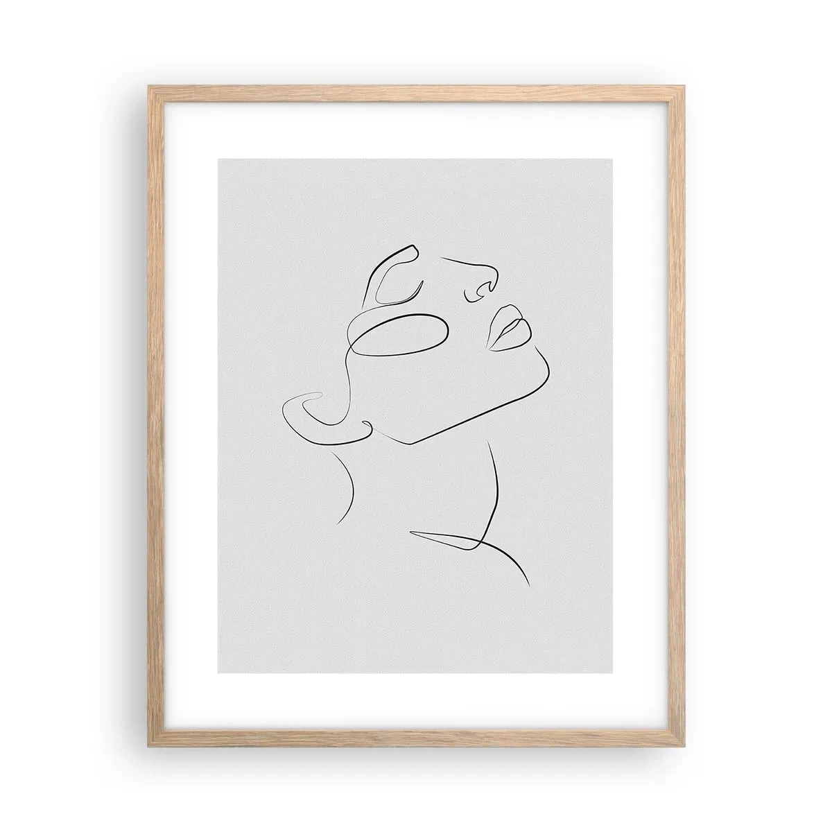 Plakat i ramme af lyst egetræ - En drømmes slyngninger - 40x50 cm