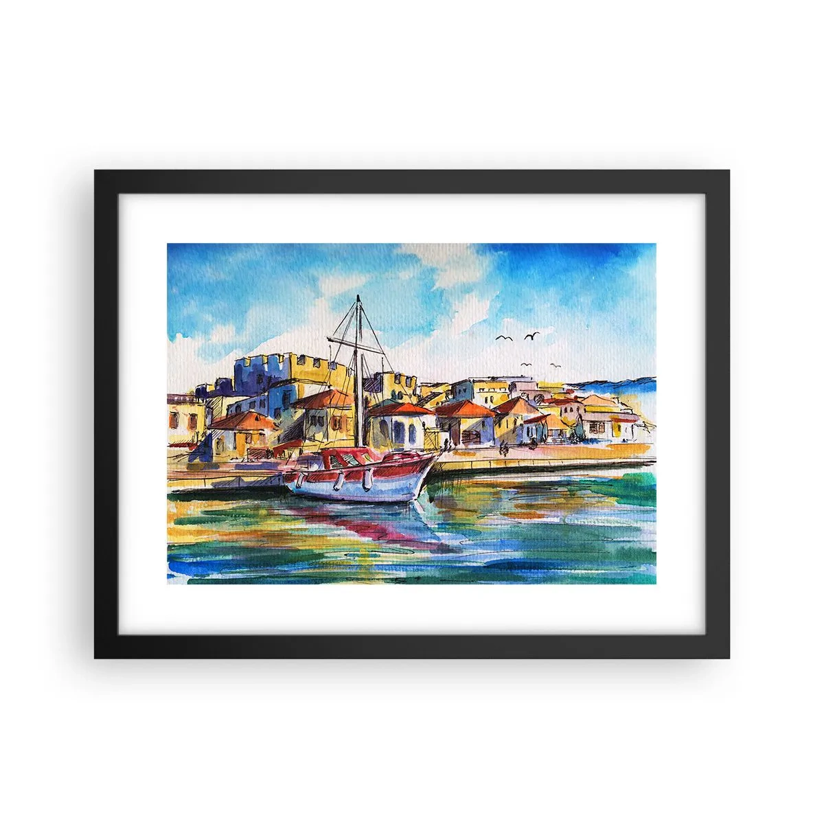 Plakat i sort ramme - Regnbue eftermiddag - 40x30 cm