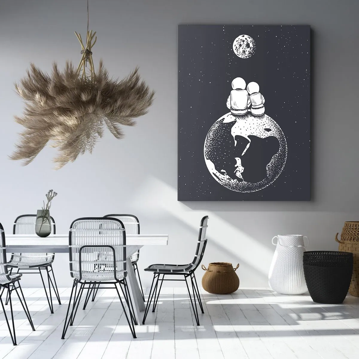 Lærredstryk - Billede på lærred - En kosmisk kærlighedshistorie - 45x80 cm