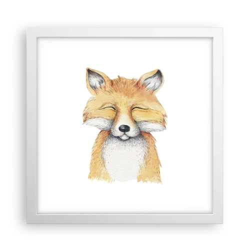 Plakat i hvid ramme - Rævehumor - 30x30 cm