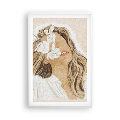 Plakat i hvid ramme - Blandt blomsterne i jubel - 61x91 cm