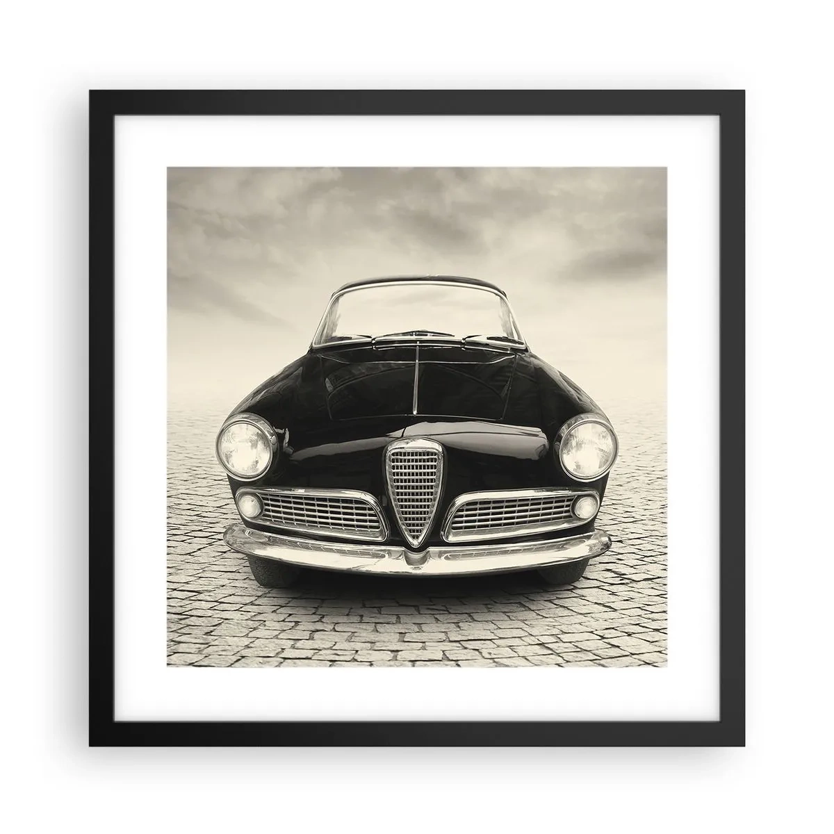 Plakat i sort ramme - Og hvordan kan man ikke elske mig? - 40x40 cm