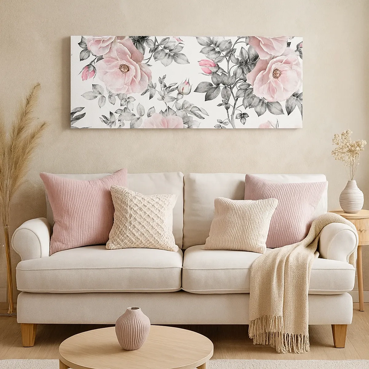 Lærredstryk - Billede på lærred - Forsvind i rosenblomsterne - 30x30 cm