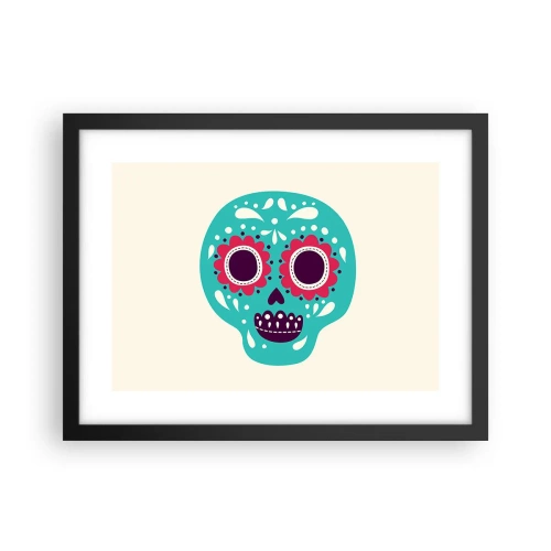 Plakat i sort ramme - Livet - sjovt indtil døden - 40x30 cm