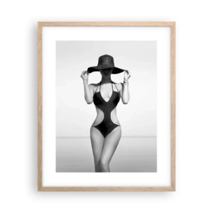 Plakat i ramme af lyst egetræ - Mit navn er Elegance - 40x50 cm