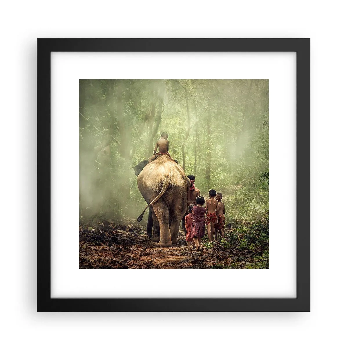 Plakat i sort ramme - Den nye Junglebog - 30x30 cm
