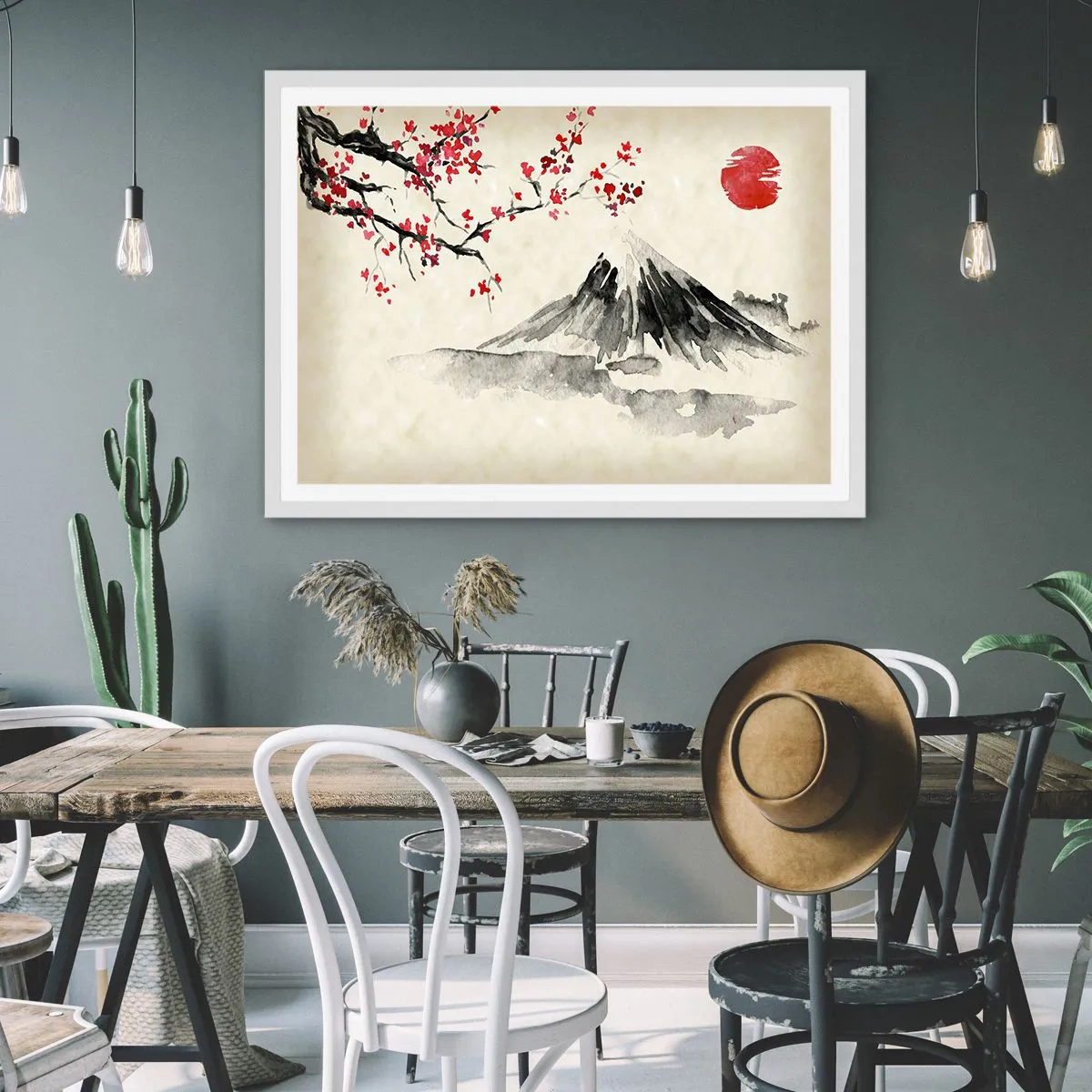 Plakat i hvid ramme - Bliv forelsket i Japan - 50x40 cm