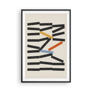 Plakat i sort ramme - Dominoer - komposition - 61x91 cm