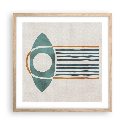 Plakat i ramme af lyst egetræ - Tegn og ritualer - 50x50 cm