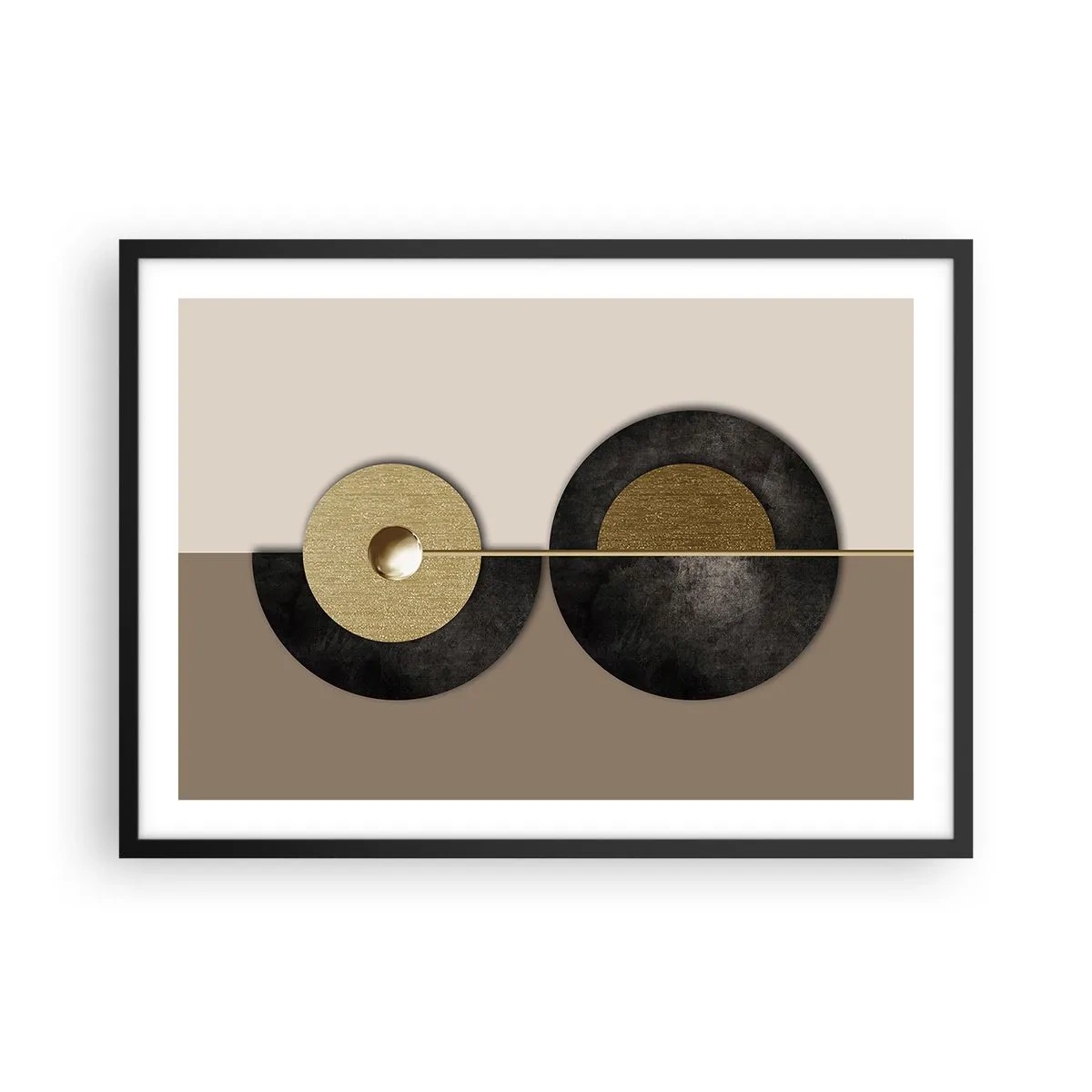Plakat i sort ramme - Variationer omkring en cirkel - 70x50 cm