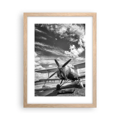 Plakat i ramme af lyst egetræ - Jeg kan ikke vente! - 30x40 cm