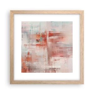 Plakat i ramme af lyst egetræ - Diset. Hvor er dog det lyserødt - 30x30 cm