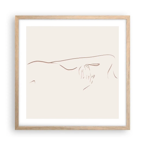 Plakat i ramme af lyst egetræ - Begærets form - 50x50 cm