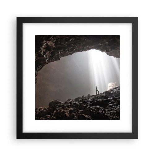 Plakat i sort ramme - Lysende grotte - 30x30 cm