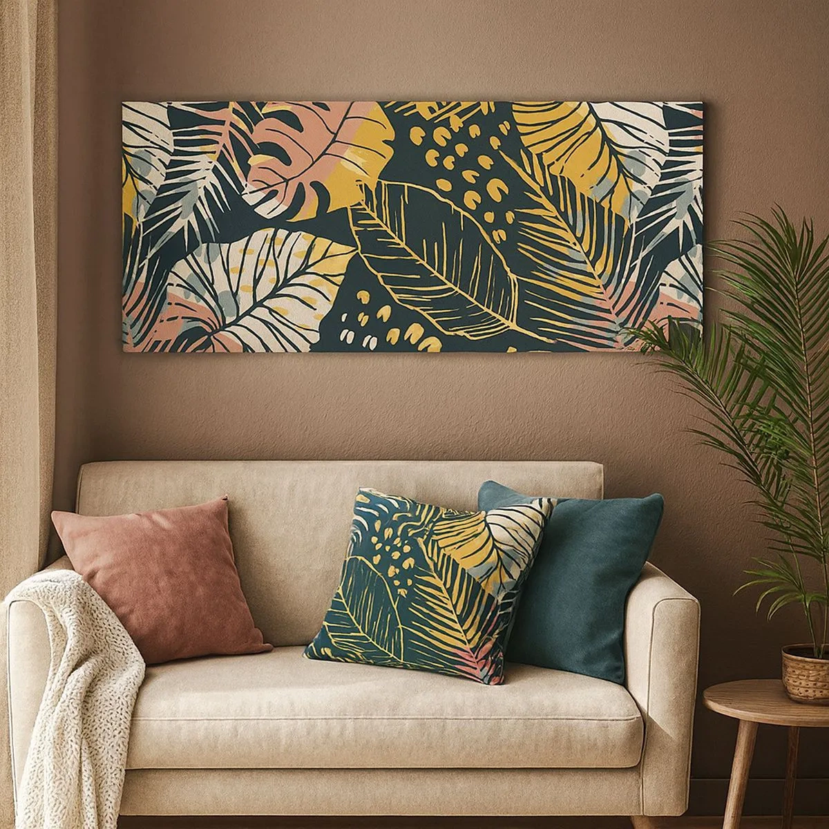 Lærredstryk - Billede på lærred - Løvrig fantasi - 100x40 cm