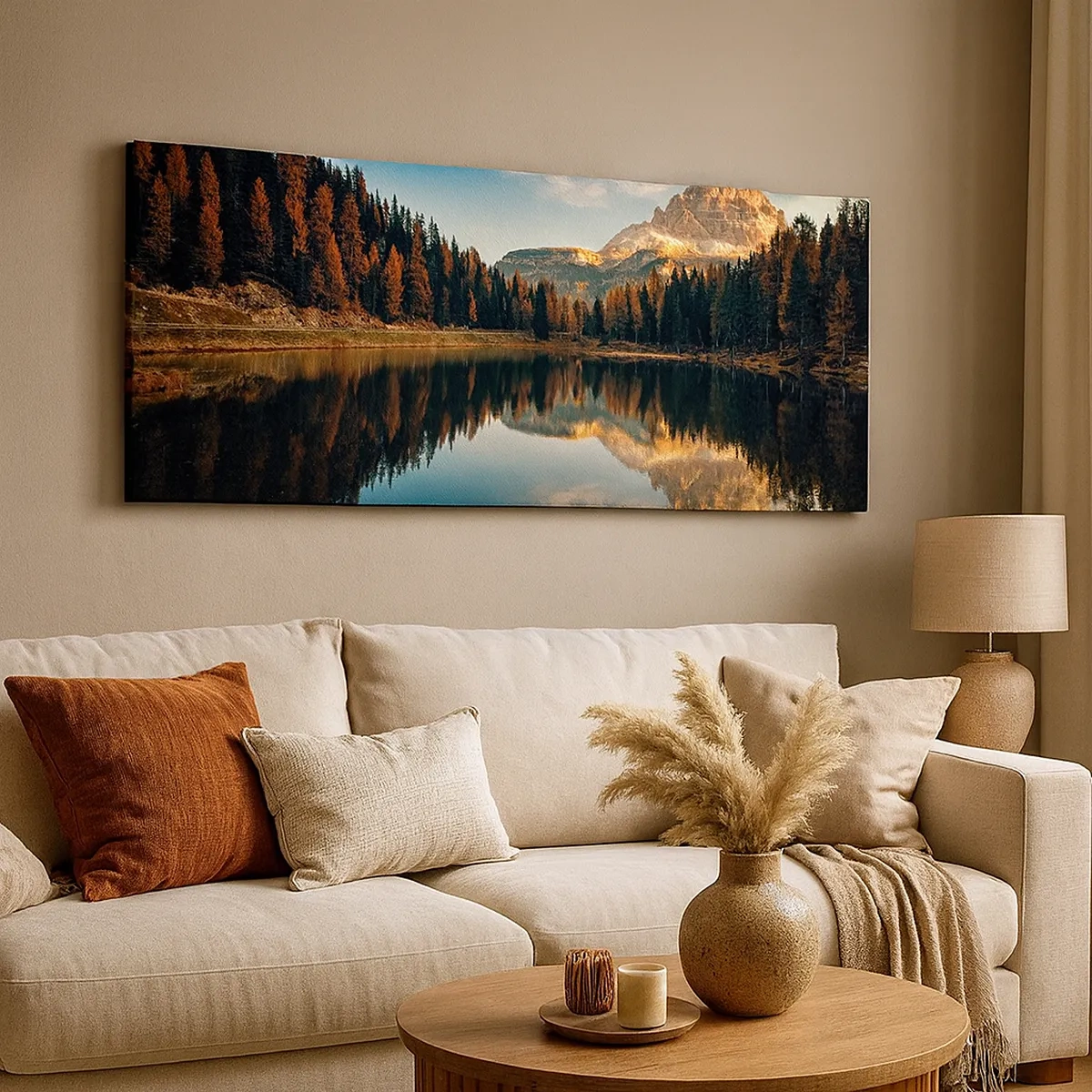 Lærredstryk - Billede på lærred - Dobbelt landskab - 30x30 cm