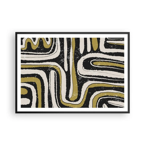 Plakat i sort ramme - Komposition: stier og gyder - 100x70 cm