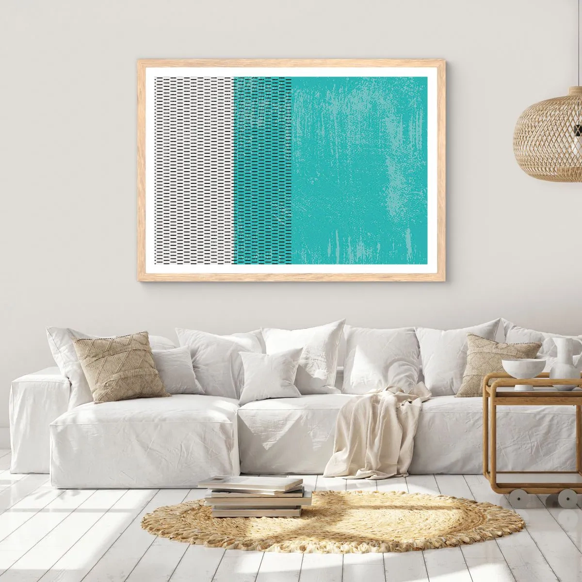 Plakat i ramme af lyst egetræ - Balanceret sammensætning - 91x61 cm