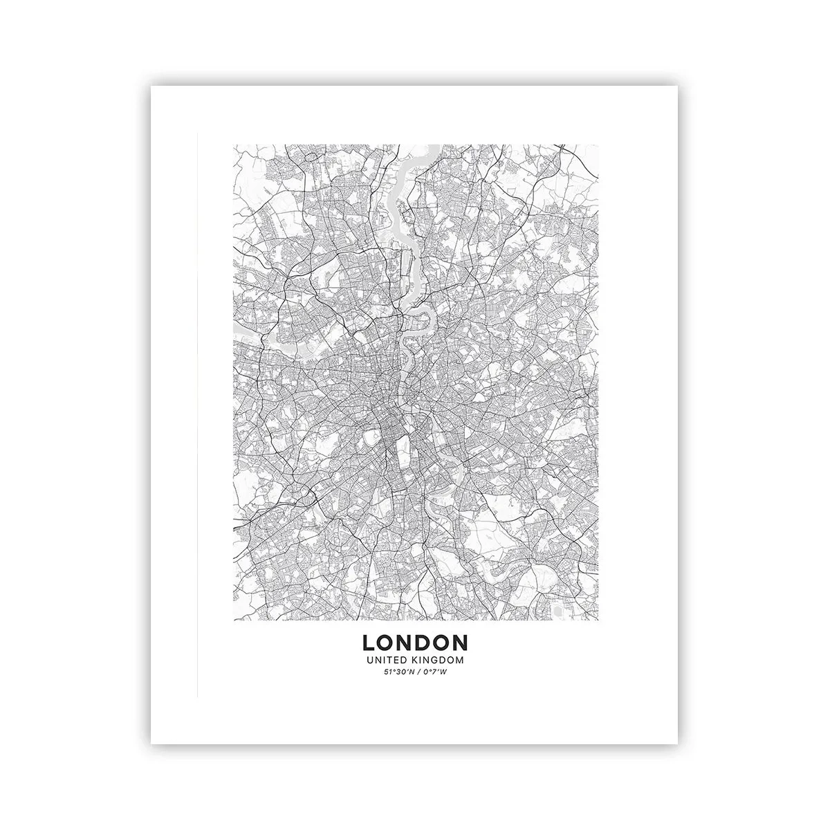 Plakat - Kort over Londons labyrint - 40x50 cm