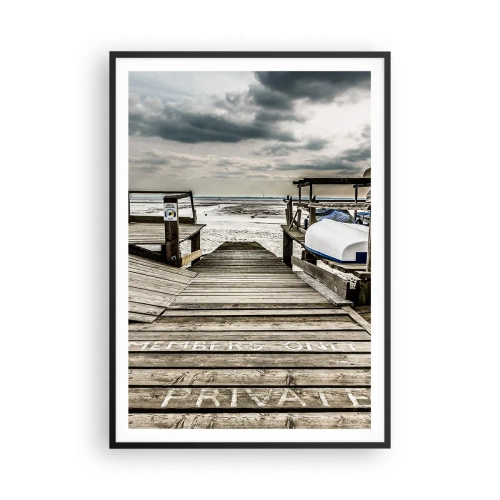 Plakat i sort ramme - Stranden i nord - 70x100 cm