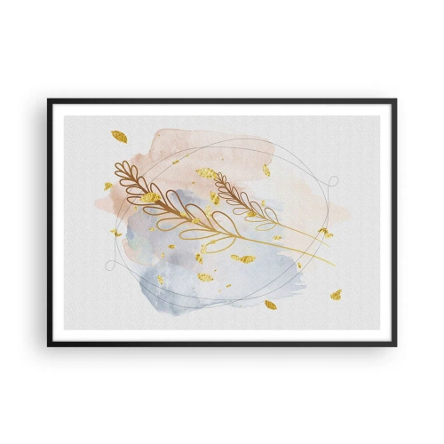 Plakat i sort ramme - En gylden eksplosion - 100x70 cm