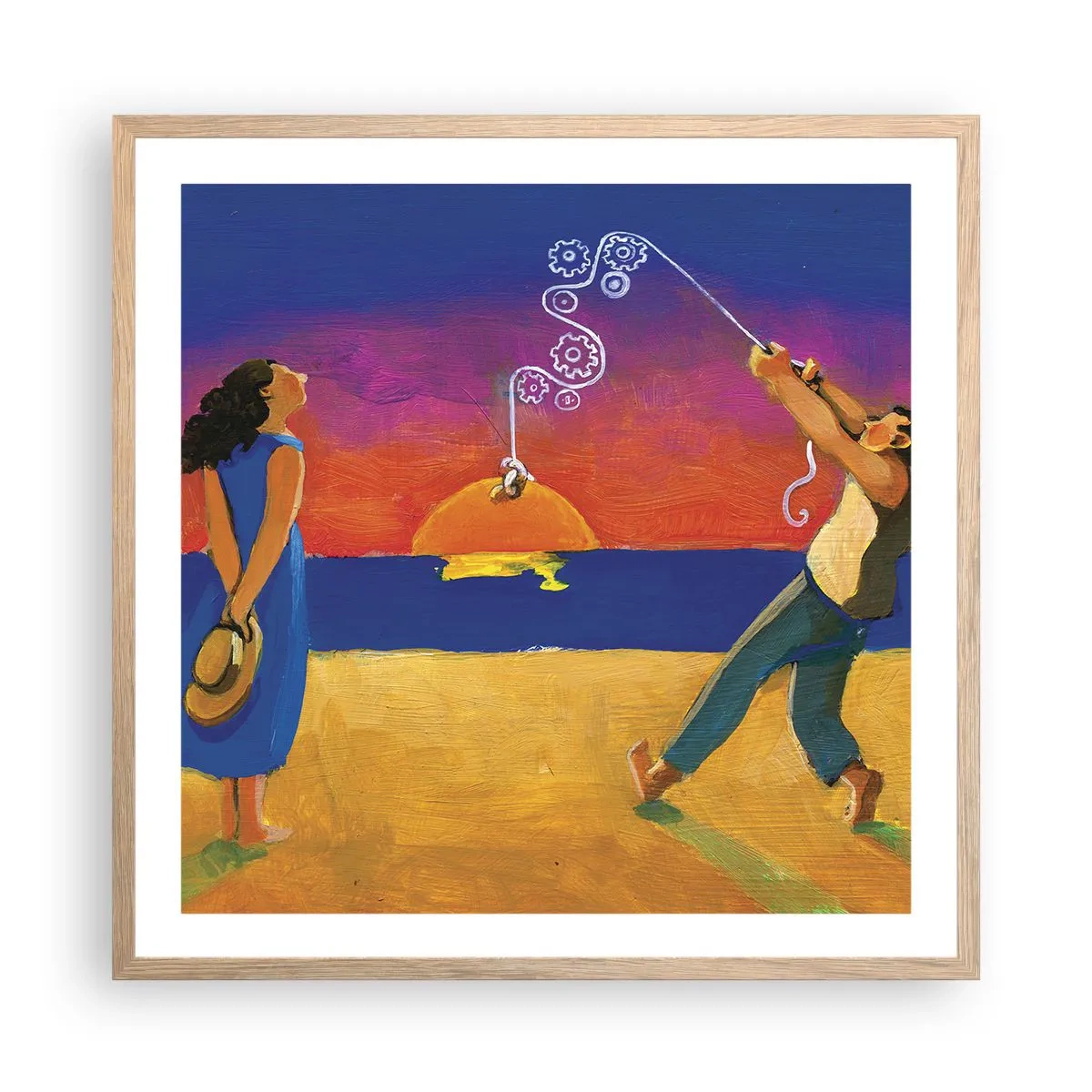 Plakat i ramme af lyst egetræ - Mere end en stjerne fra himlen - 60x60 cm