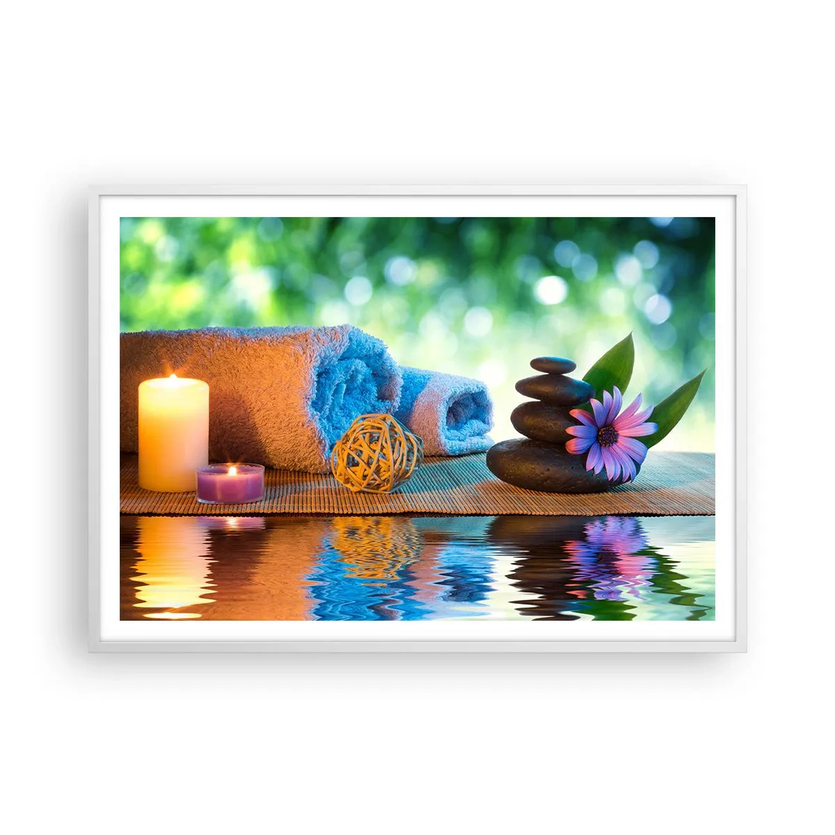 Plakat i hvid ramme - Tid til kroppen - 100x70 cm