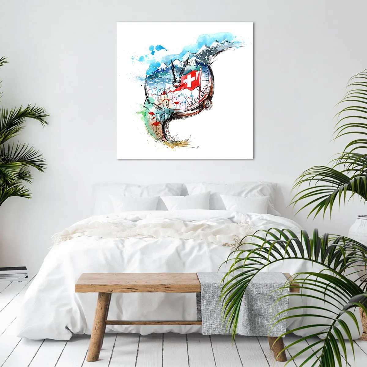 Lærredstryk - Billede på lærred - Schweiz' ånd - 70x70 cm