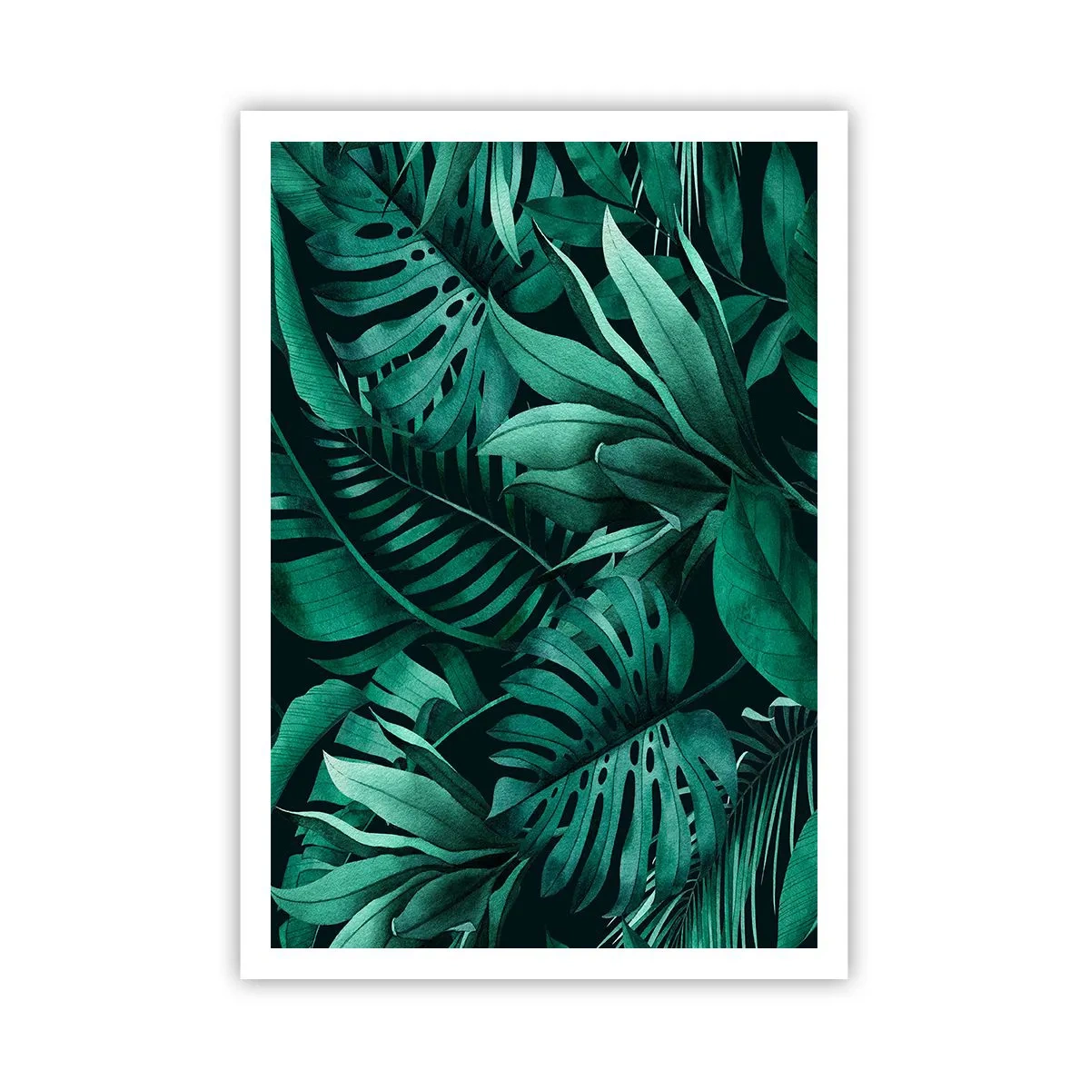 Plakat - Dyb tropisk grøn - 70x100 cm
