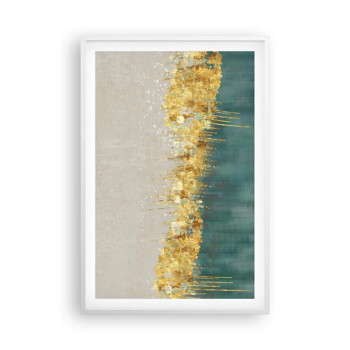 Plakat i hvid ramme - Den gyldne grænse - 61x91 cm