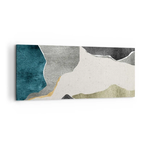 Lærredstryk - Billede på lærred - Mosaikkomposition med en streng af guld - 120x50 cm