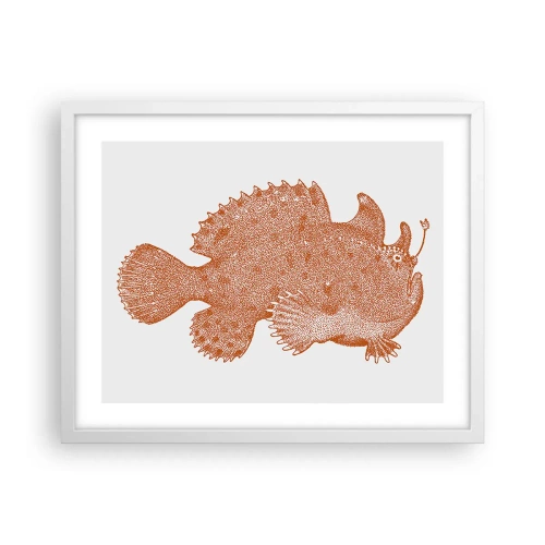 Plakat i hvid ramme - Og dog en fisk - 50x40 cm