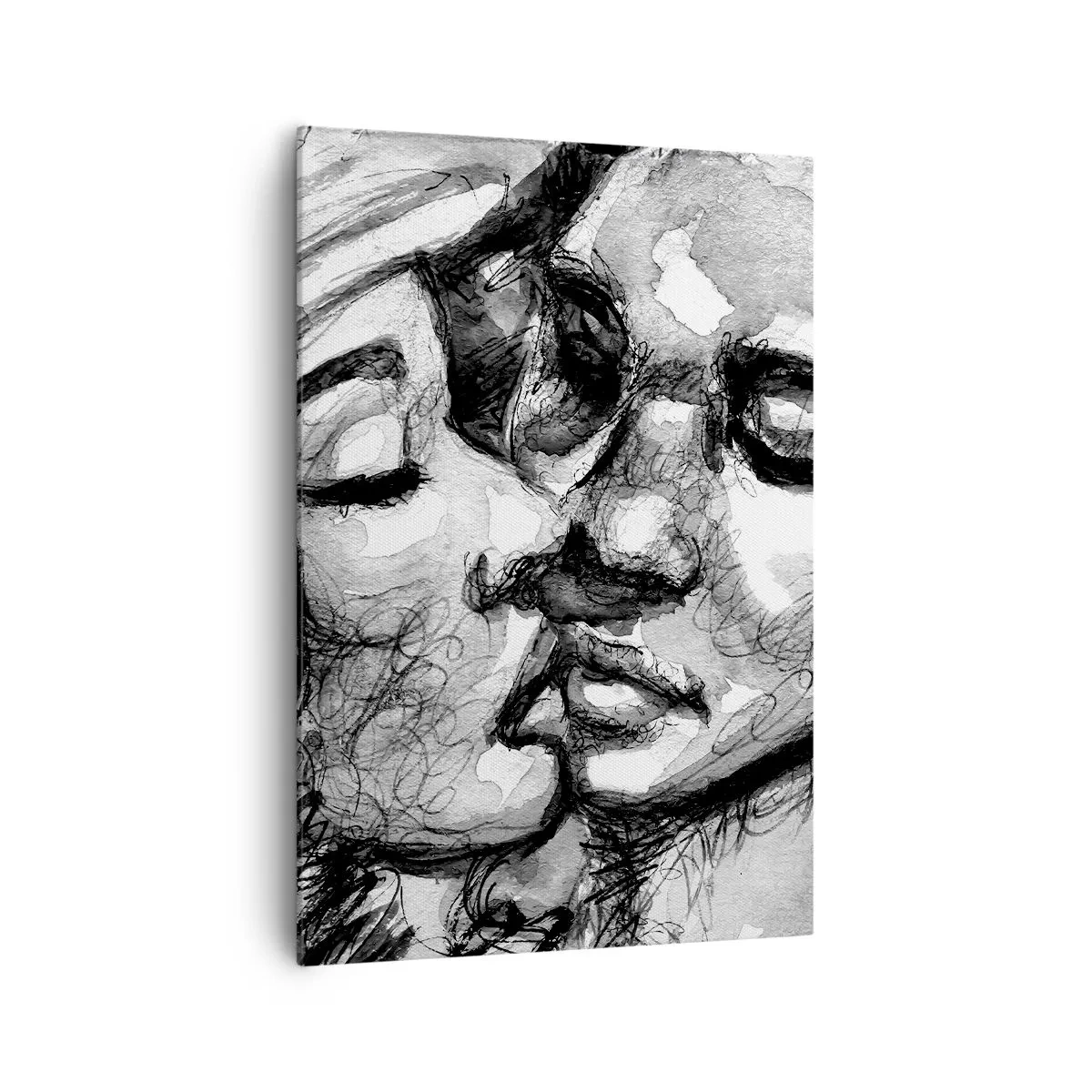 Lærredstryk - Billede på lærred - Et ømt øjeblik - 70x100 cm