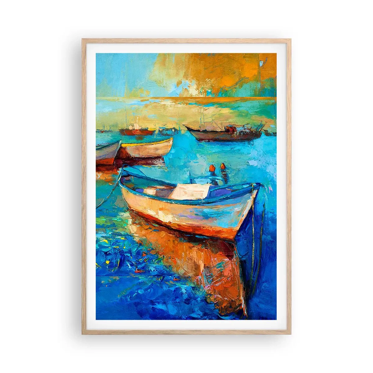 Plakat i ramme af lyst egetræ - I den sydlige bugt - 70x100 cm