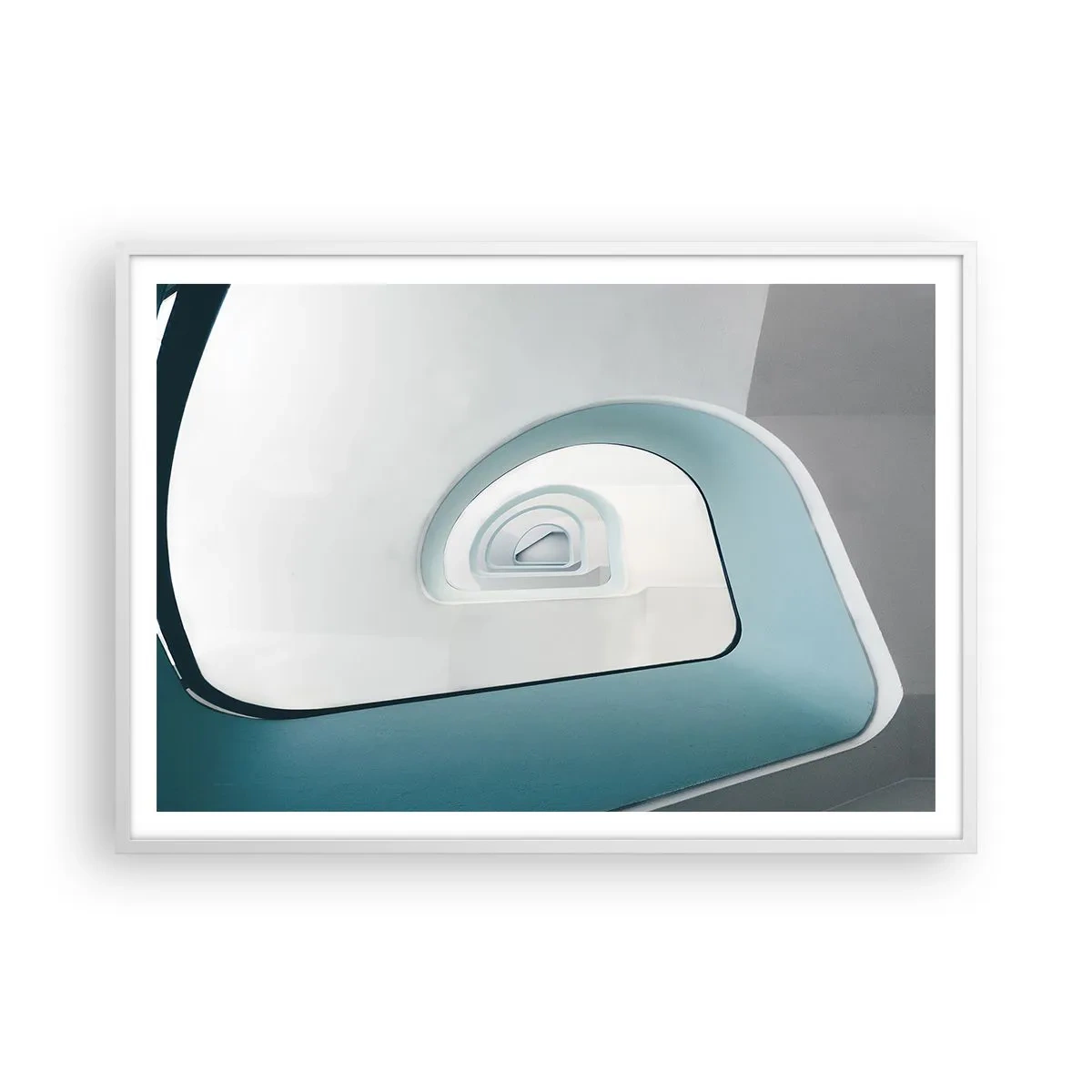 Plakat i hvid ramme - Til bunden af det blå - 100x70 cm