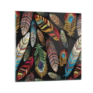 Billede på glas - Fuglekarneval - 60x60 cm