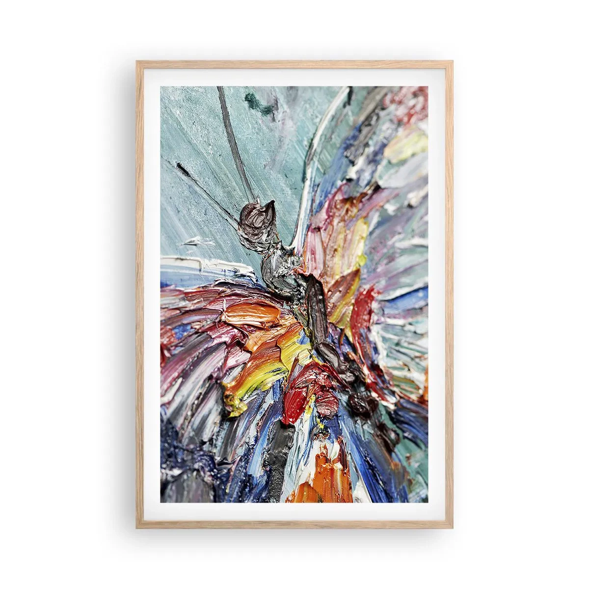 Plakat i ramme af lyst egetræ - Malet af naturen - 61x91 cm