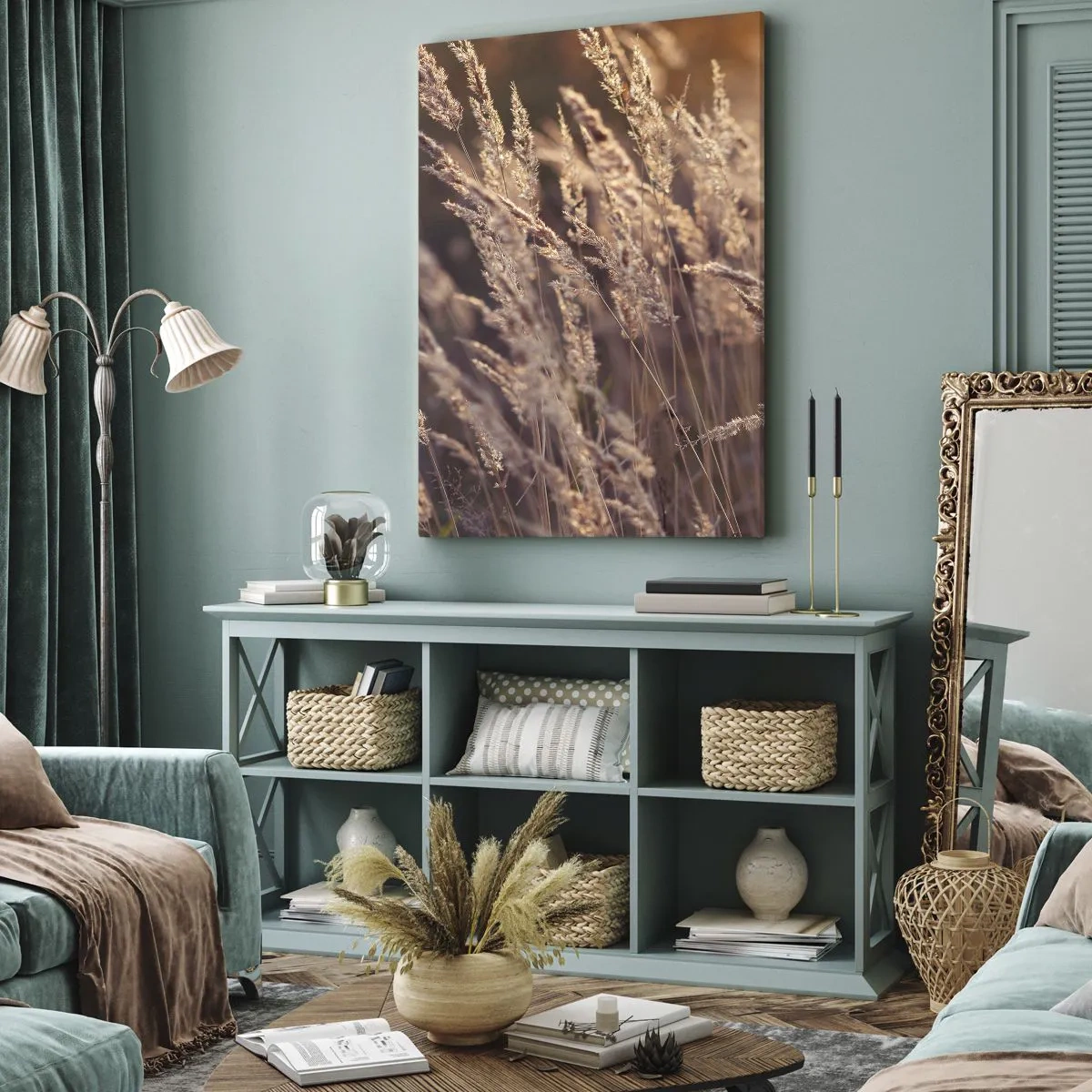 Lærredstryk - Billede på lærred - Klar til at byde efteråret velkommen - 55x100 cm