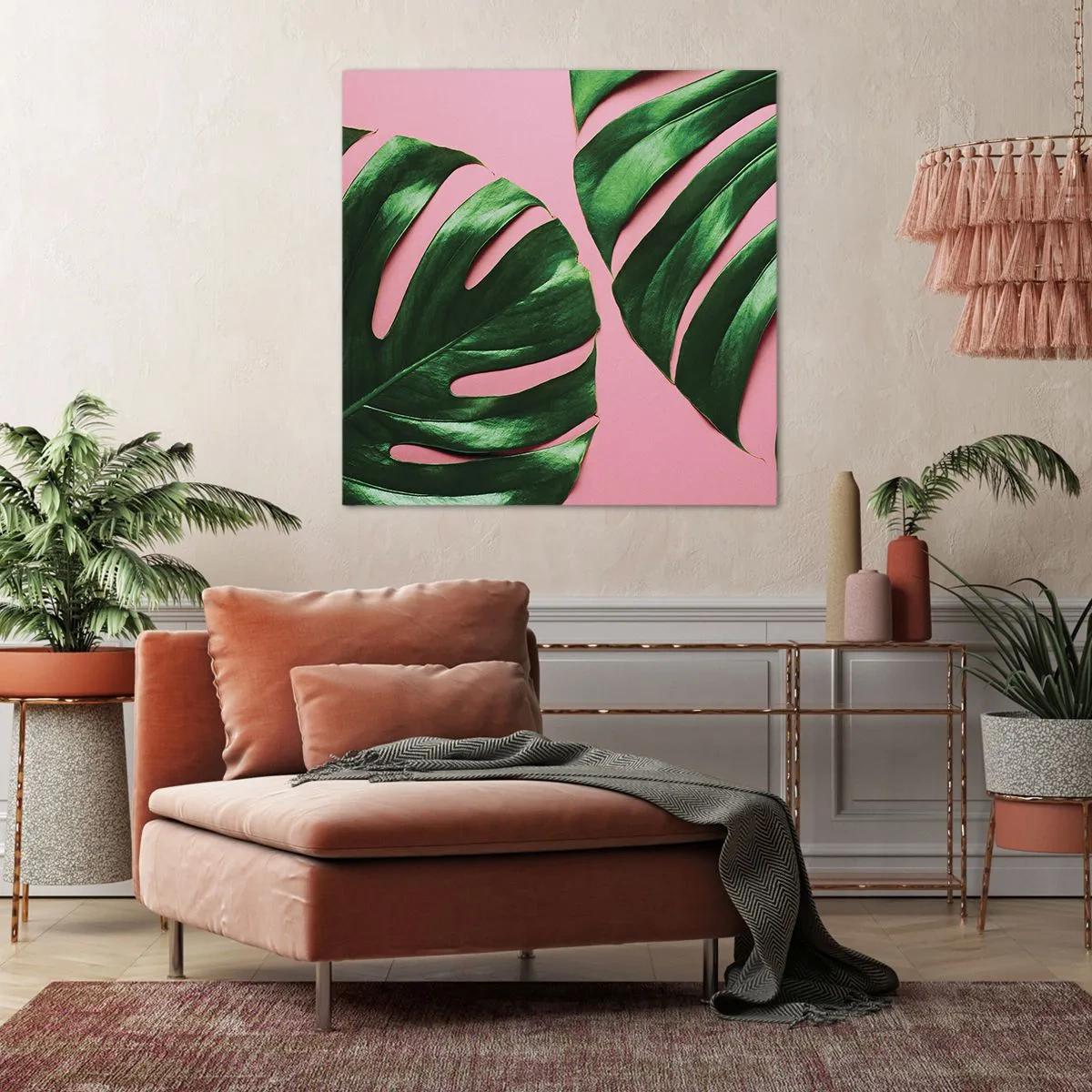 Lærredstryk - Billede på lærred - Grønt rendez-vous - 30x30 cm