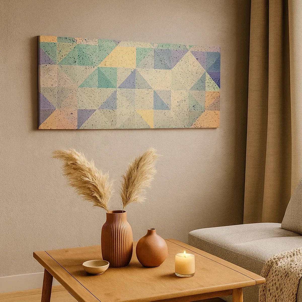 Lærredstryk - Billede på lærred - Republikken trekanter - 30x30 cm