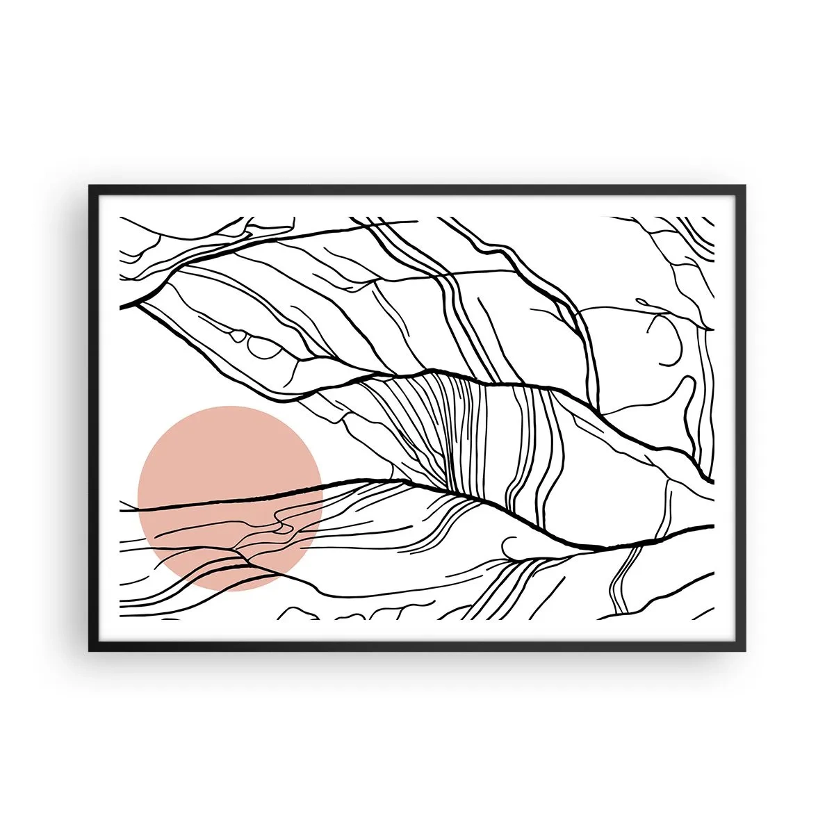 Plakat i sort ramme - I et netværk af kviste - 100x70 cm