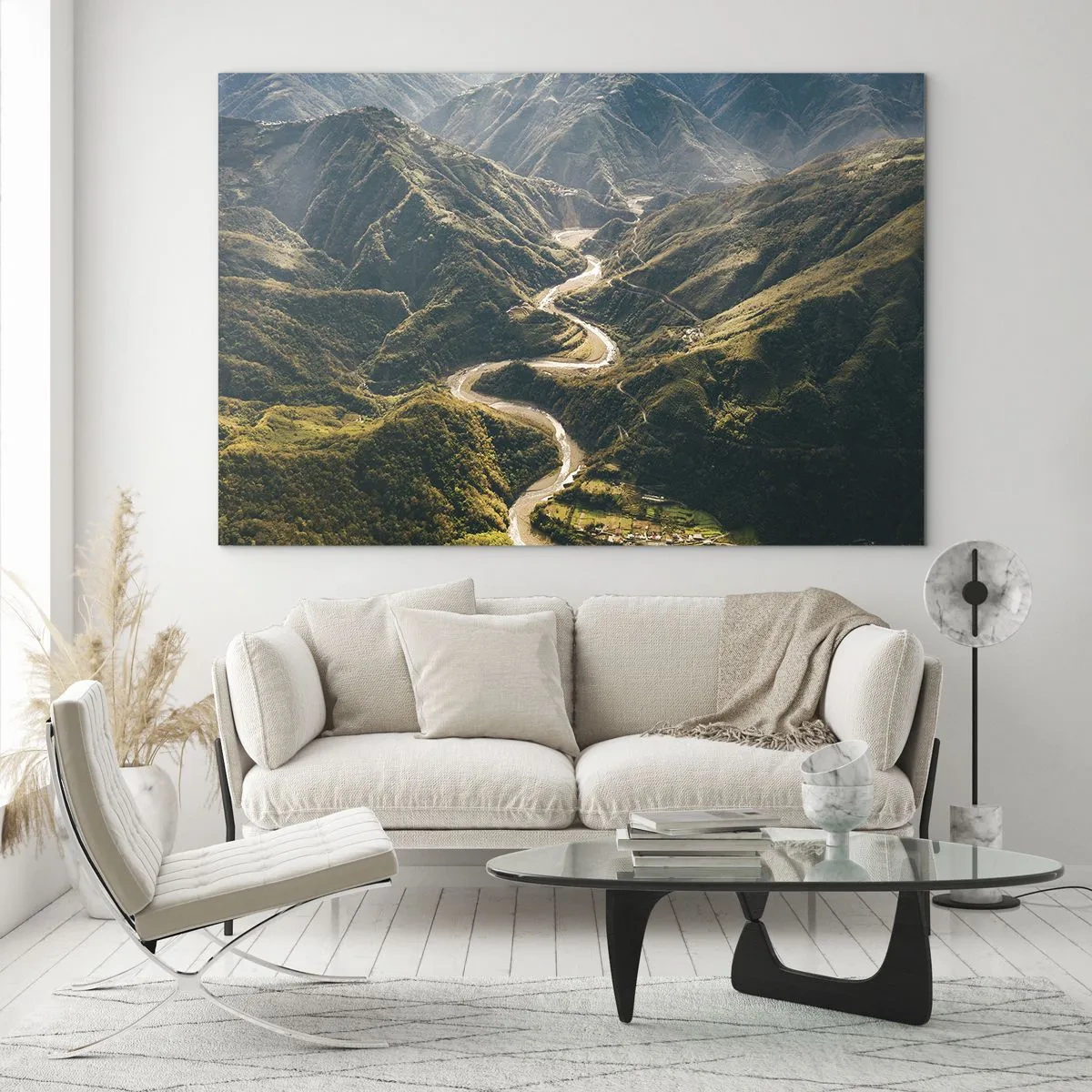 Billede på glas - Direkte fra hjertet af bjergene - 120x80 cm