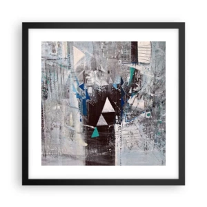 Plakat i sort ramme - Overordnet rækkefølge af trekanter - 40x40 cm