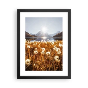 Plakat i sort ramme - Hårdhed af sten, blødhed af græs - 30x40 cm