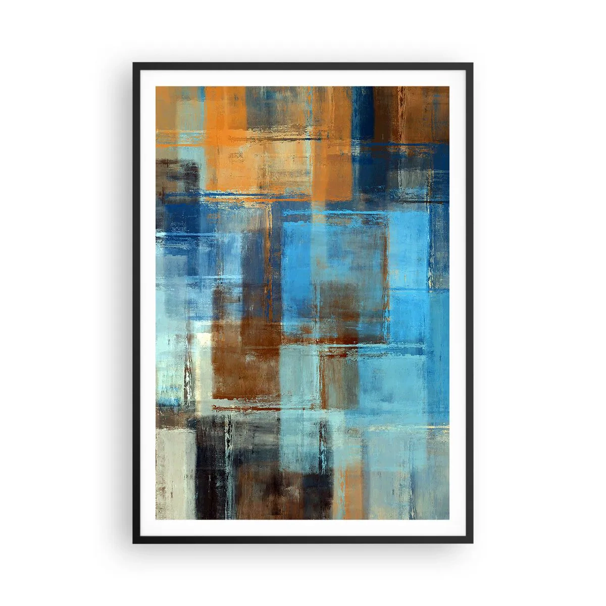 Plakat i sort ramme - Gennem det blå slør - 70x100 cm