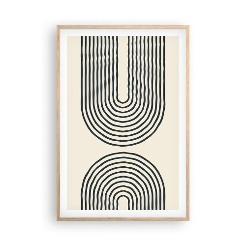 Plakat i ramme af lyst egetræ - Kommer snart... - 61x91 cm