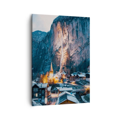 Lærredstryk - Billede på lærred - Vinterens lysende ånd - 50x70 cm