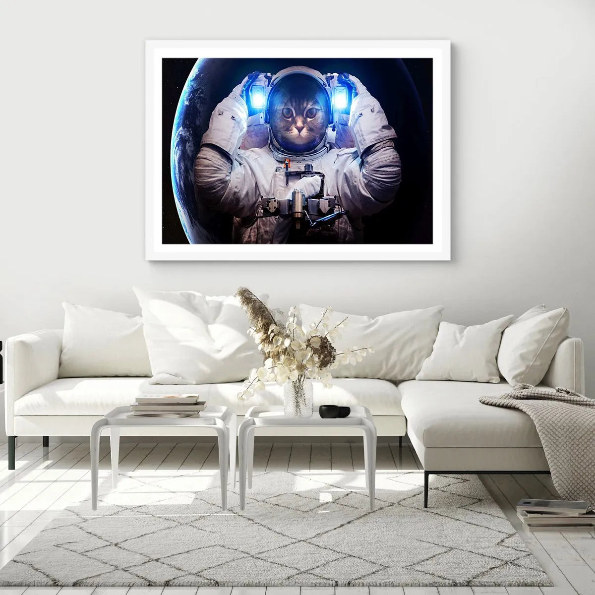 Plakat i hvid ramme - Houston, I har et problem - 50x40 cm