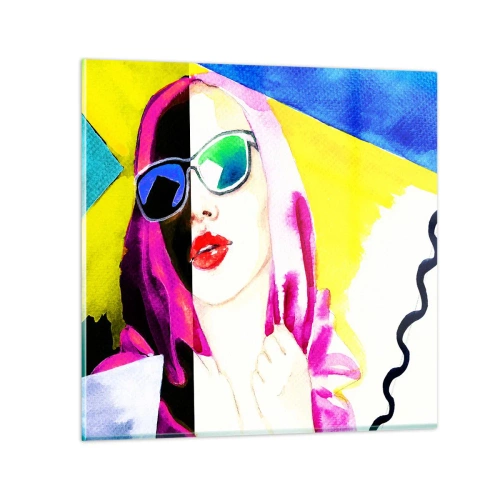 Billede på glas - Jeg er ikke hvid, og jeg er ikke sort - 70x70 cm