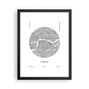 Plakat i sort ramme - Londons anatomi - 30x40 cm